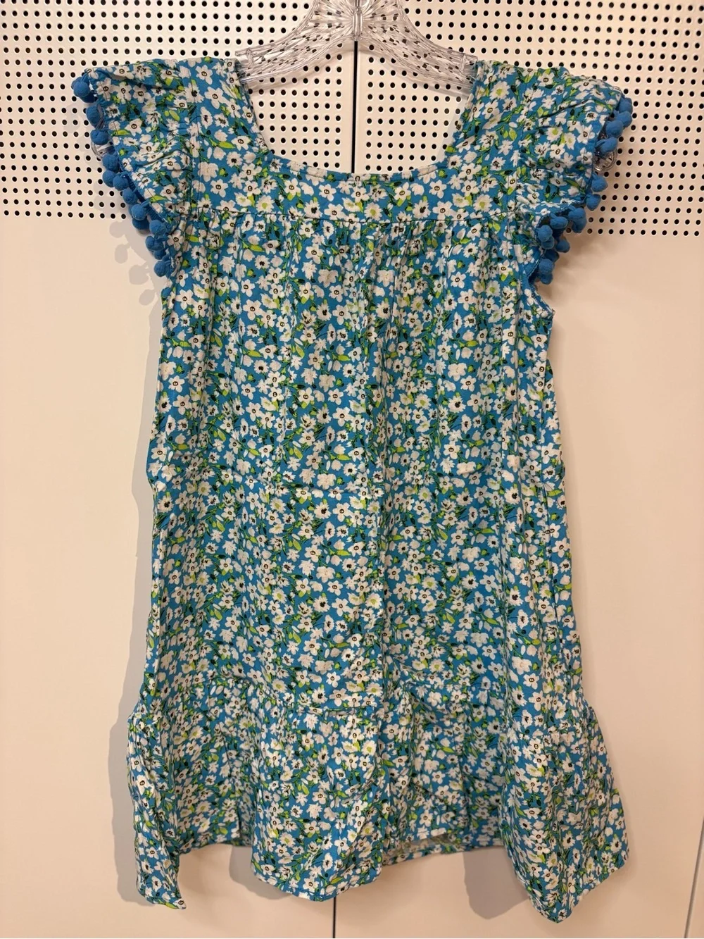 Cato Blue Floral Pom-Trim Girls' Dress